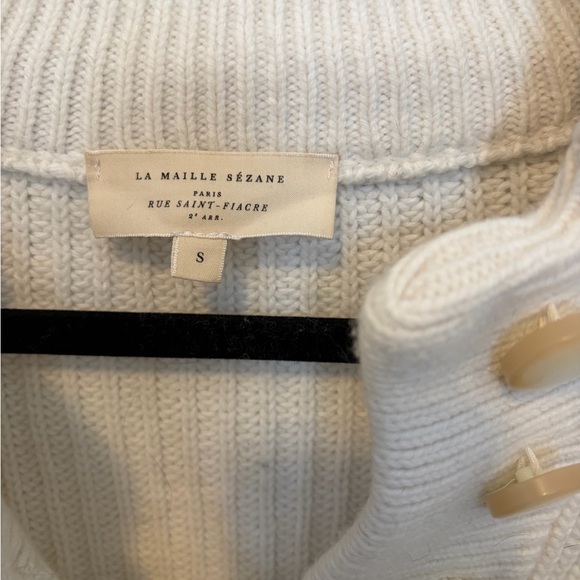 Sezane Lucas Cream Button-Up Sweater sz Small - Picture 4 of 6